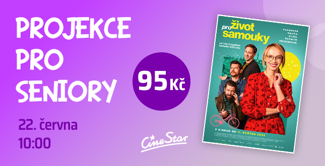 Seniorské projekce s filmem Život pro samouky dne 22.6.2023