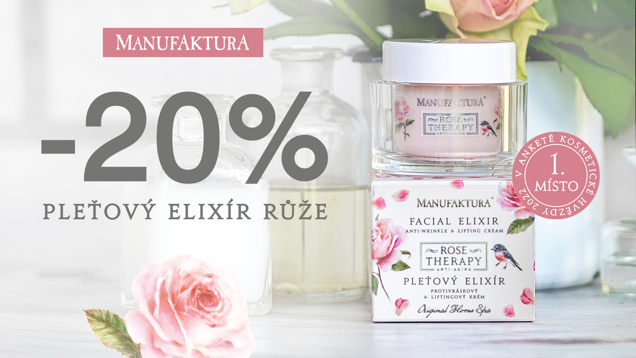 hvězda měsíce se slevou 20 % - pleťový elixír růže