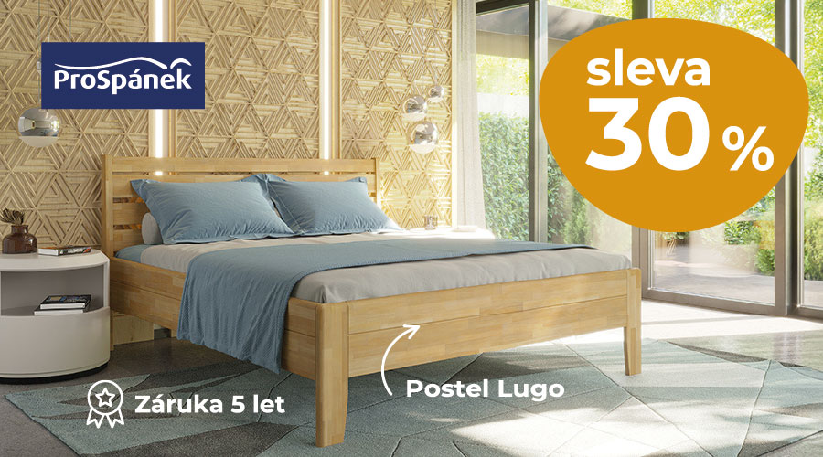 Sleva 30 % na dřevěnou postel Lugo
