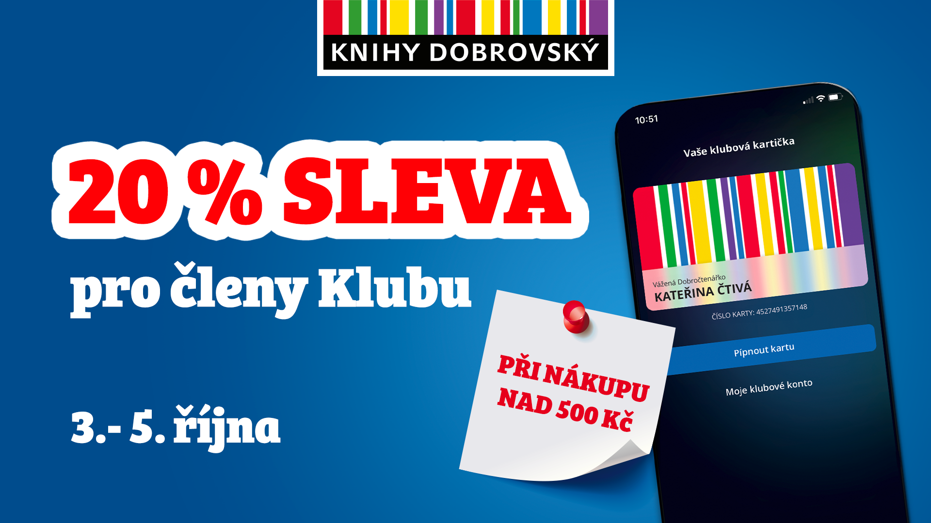 20 % sleva pro členy klubu