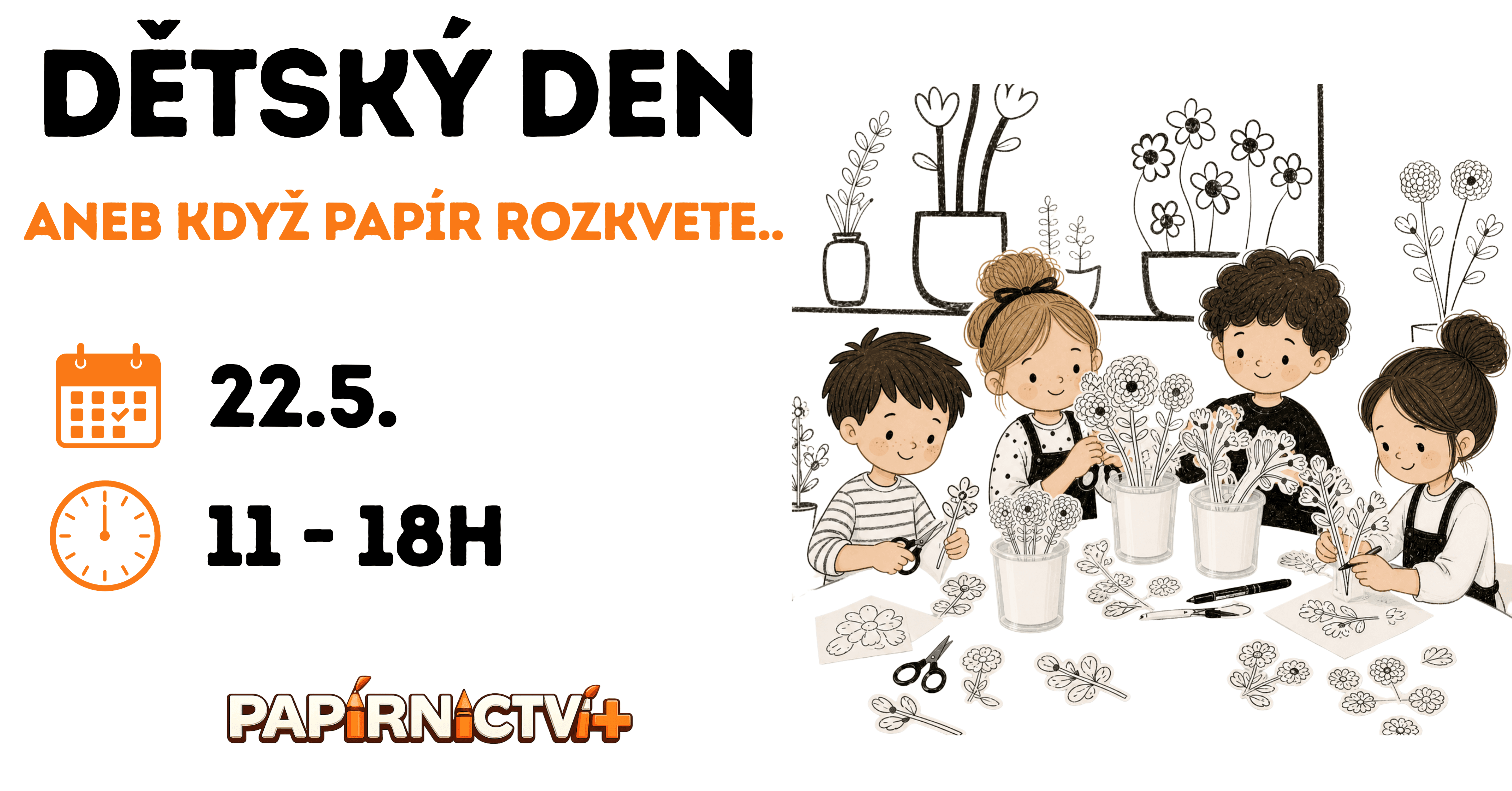 dětský den s papírnictví +