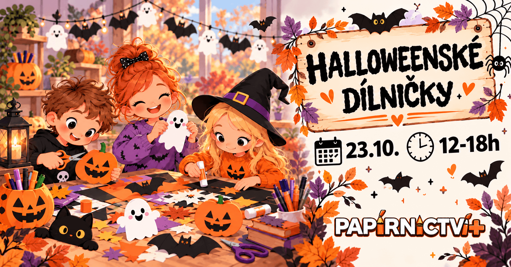 halloweenské dílničky s papírnictví +